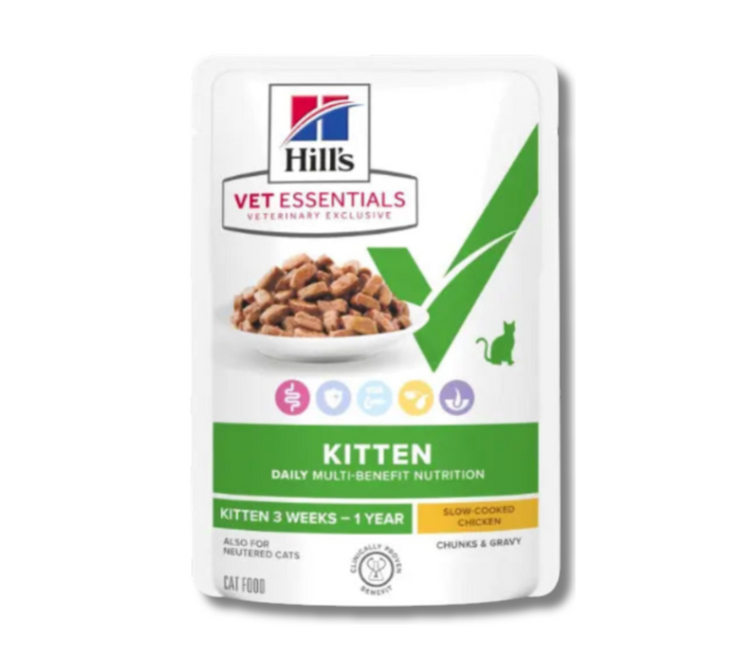 Hill's Vet Essentials Multi-Benefit Kitten Wet Food Slow-Cooked 12x85g