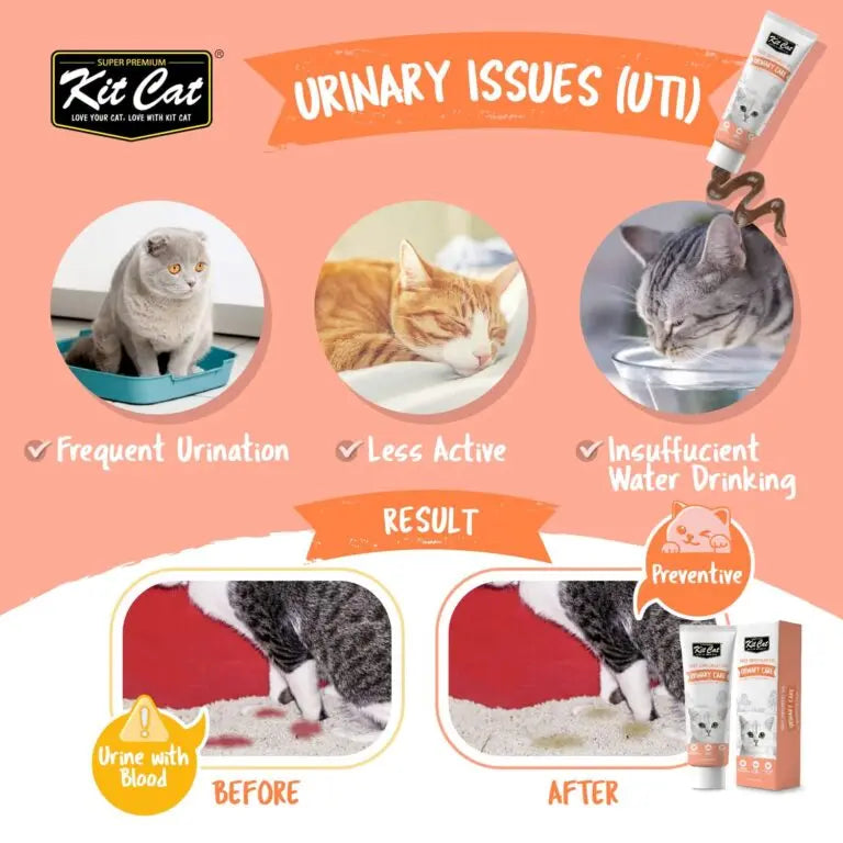 Kit Cat Daily Nutritional Supplement Gel For Cats & Kittens Urinary Care 120g Kit Cat