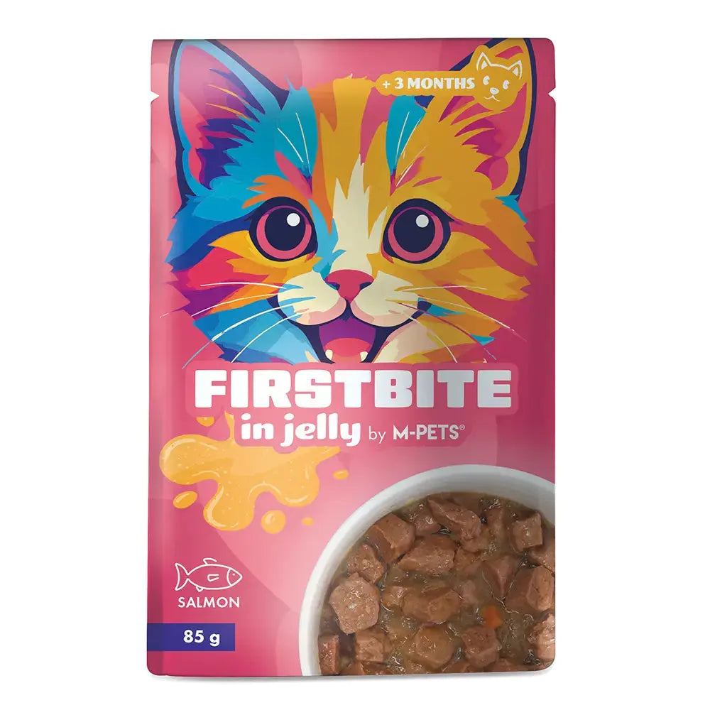 M-PETS Firstbite Salmon in Jelly Wet Food Pouches for Cats 12x85g M-PETS
