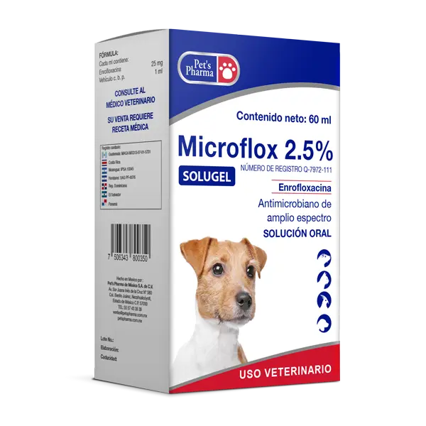 Microflox 2.5% Solugel 60ml Pet's Pharma