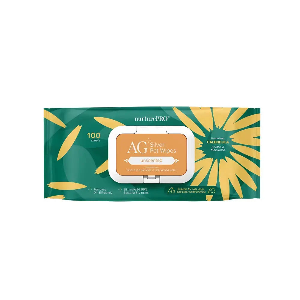 NurturePro AG+ Silver Pet Wet Wipes 100 Sheets NurturePro