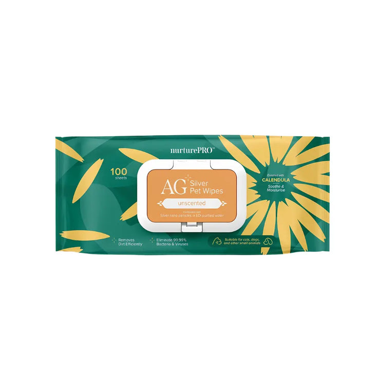NurturePro AG+ Silver Pet Wet Wipes 100 Sheets