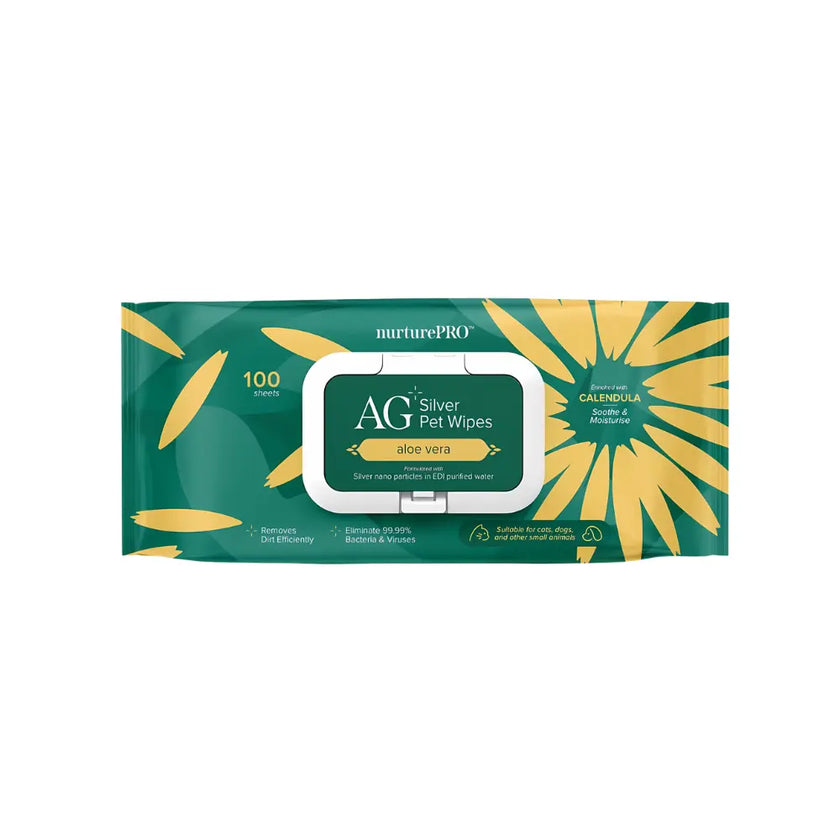 NurturePro AG+ Silver Pet Wet Wipes 100 Sheets