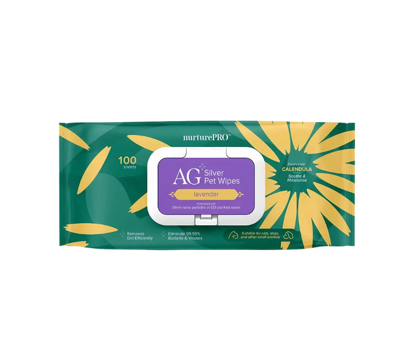 NurturePro AG+ Silver Pet Wet Wipes 100 Sheets