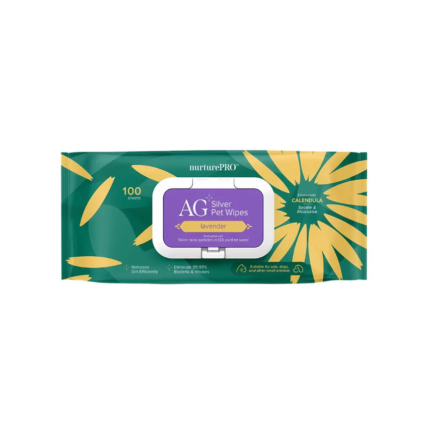 NurturePro AG+ Silver Pet Wet Wipes 100 Sheets