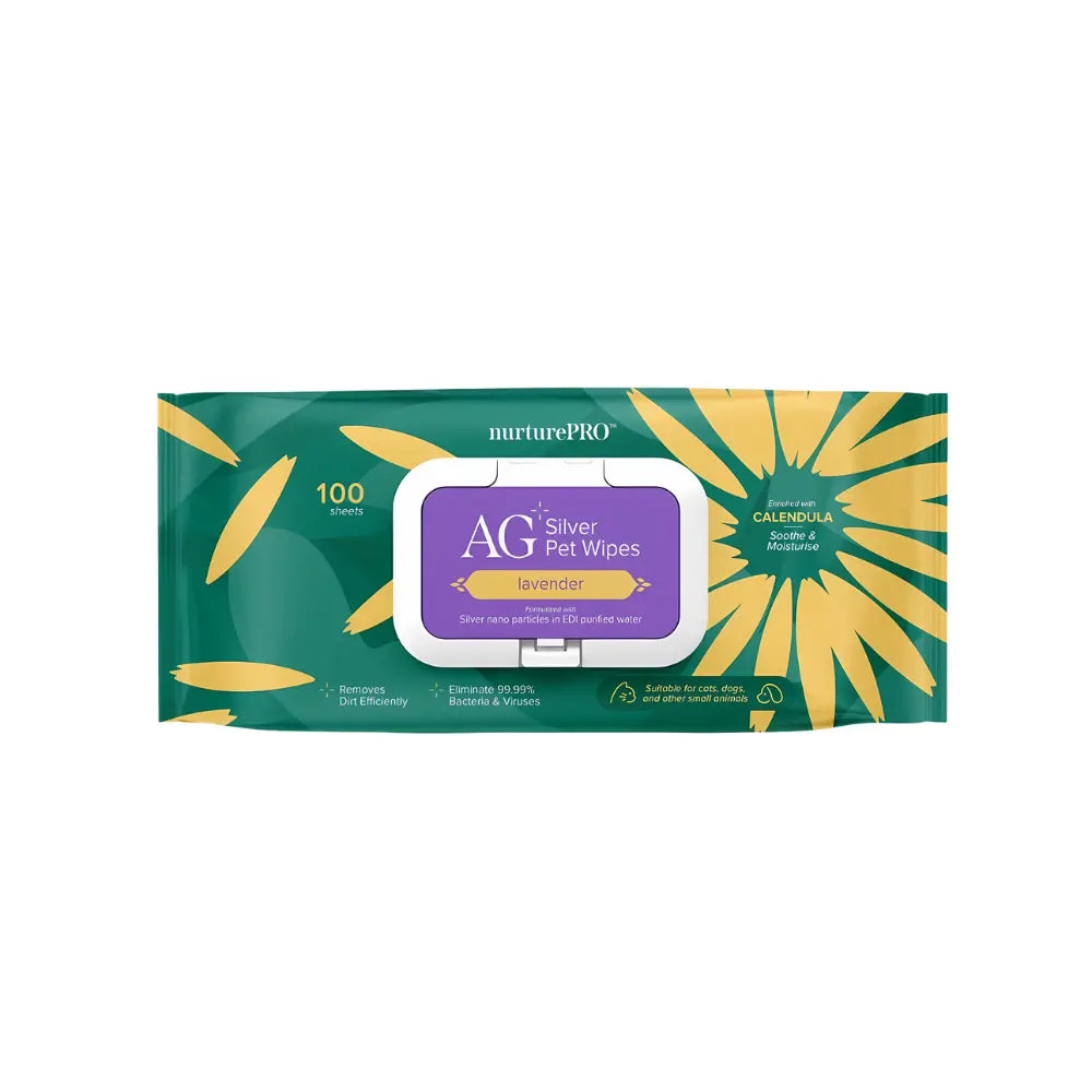 NurturePro AG+ Silver Pet Wet Wipes 100 Sheets