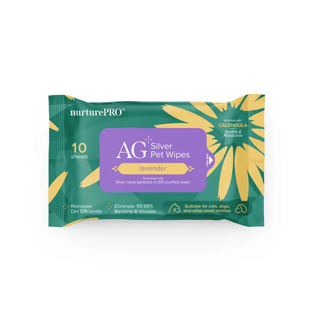 NurturePro AG+ Silver Pet Wet Wipes 10 Sheets