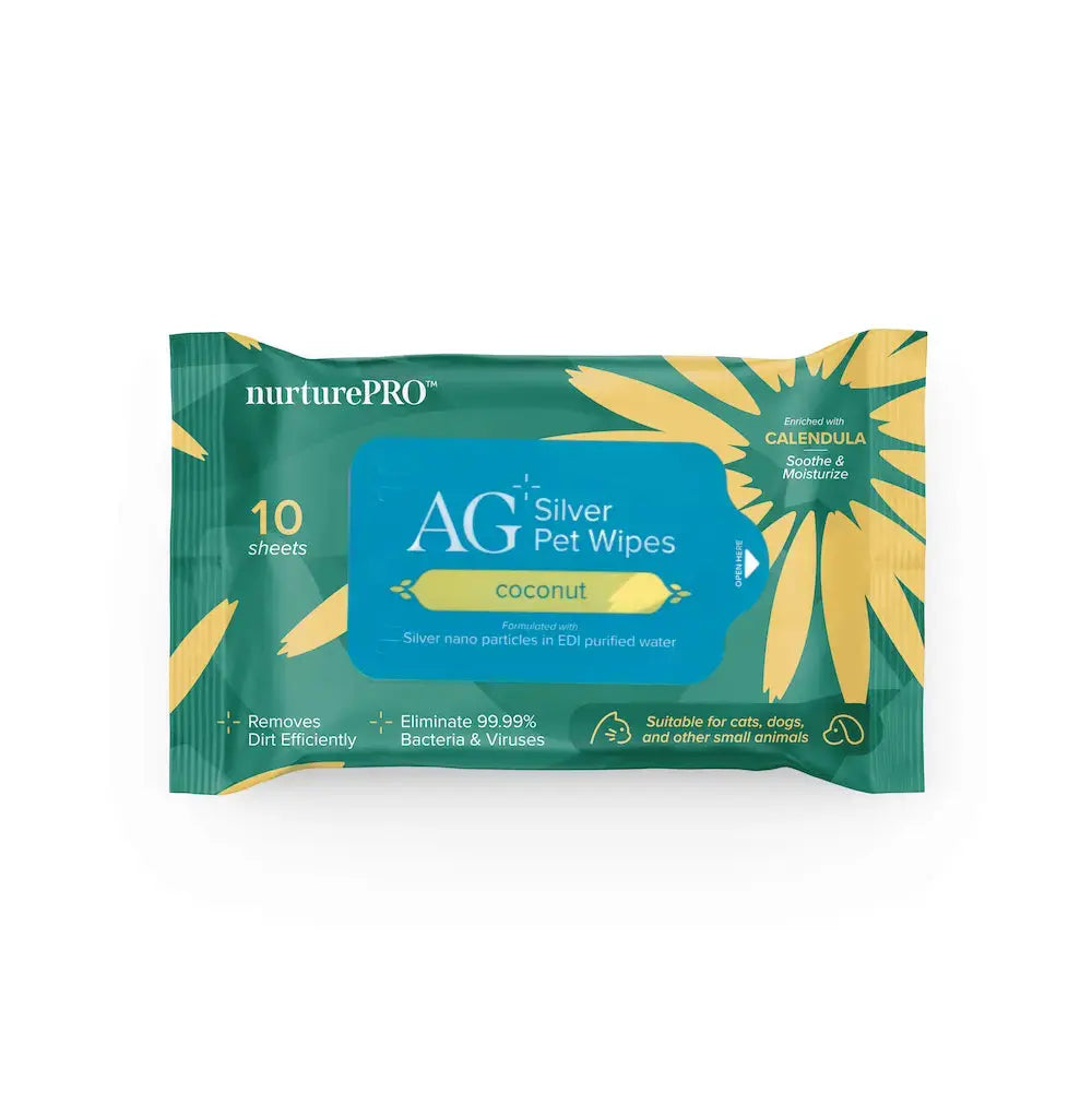 NurturePro AG+ Silver Pet Wet Wipes 10 Sheets NurturePro