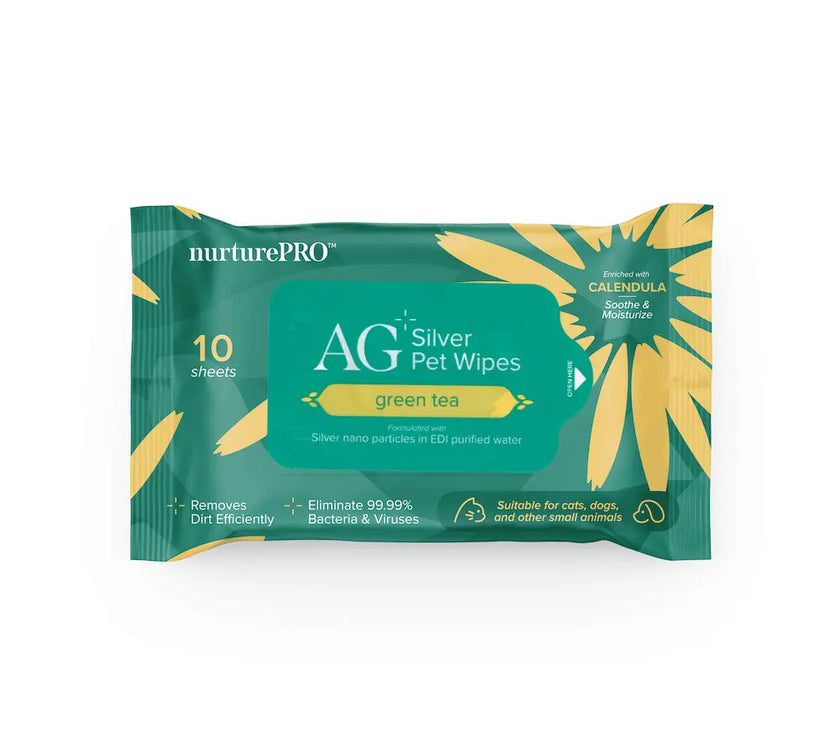 NurturePro AG+ Silver Pet Wet Wipes 10 Sheets