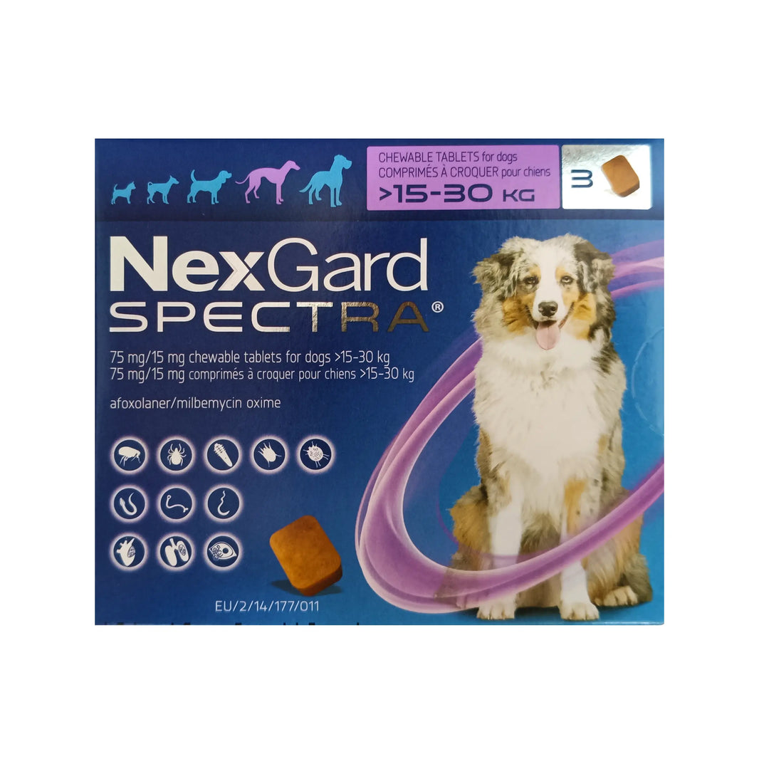 NEXGARD SPECTRA ANTIPARASITIC & DEWORMING CHEWS FOR DOG 15.1 - 30KG Boehringer Ingelheim