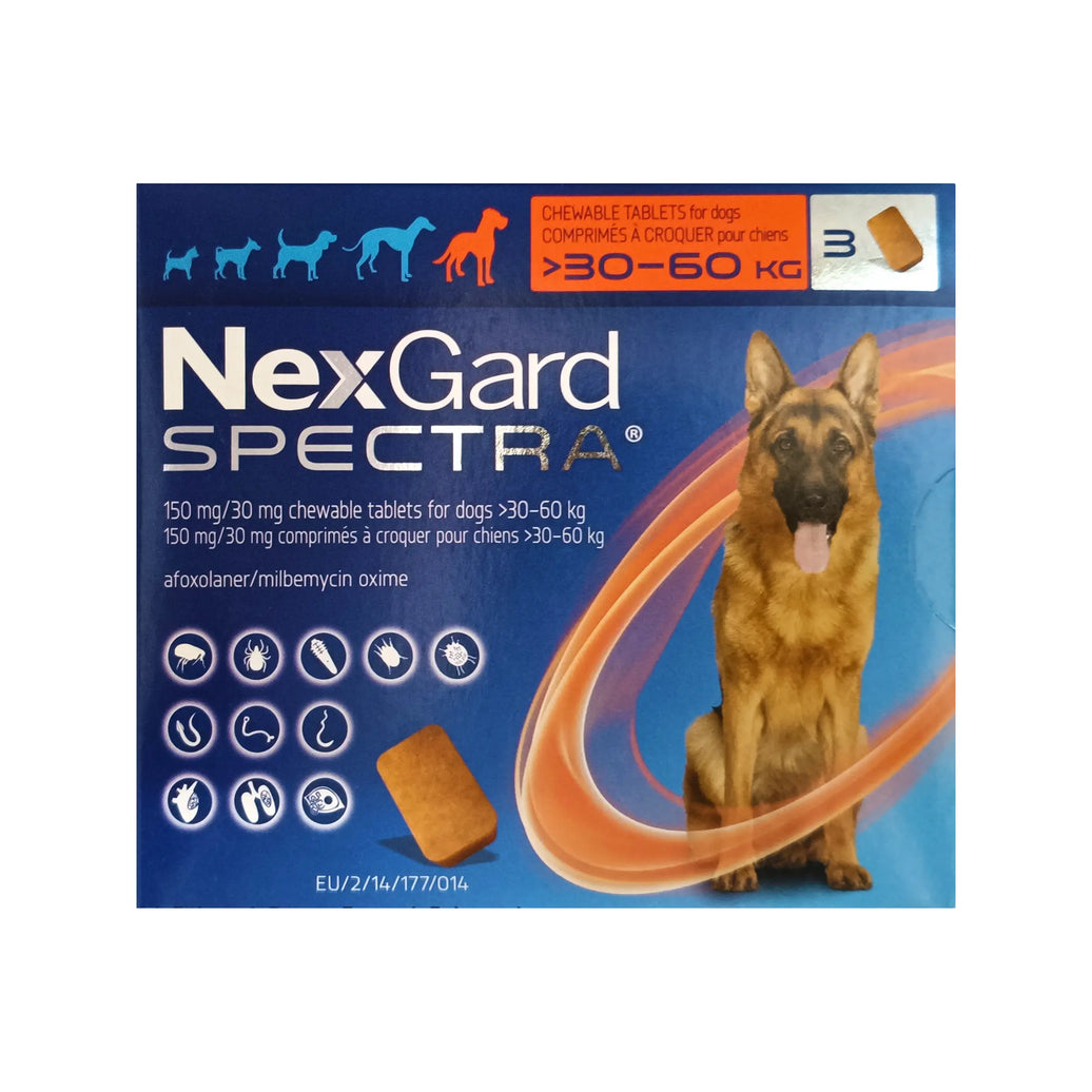 NEXGARD SPECTRA ANTIPARASITIC & DEWORMING CHEWS FOR DOG 30.1 - 60KG Boehringer Ingelheim
