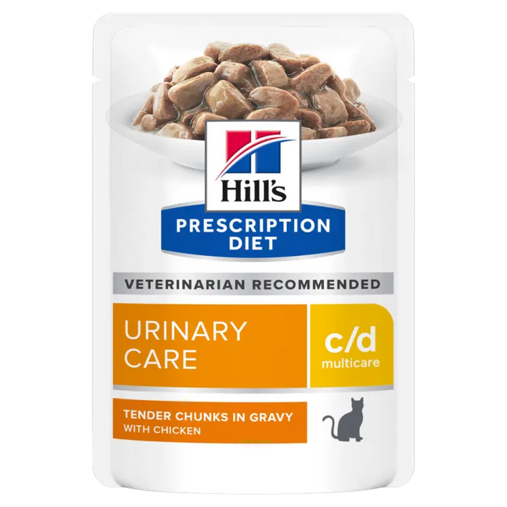 Hill’s Prescription Diet c/d Multicare Urinary Care Wet Cat Food with Chicken Pouches 12x85g Hills