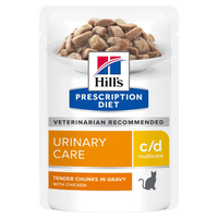 Hill’s Prescription Diet c/d Multicare Urinary Care Wet Cat Food with Chicken Pouches 12x85g Hills