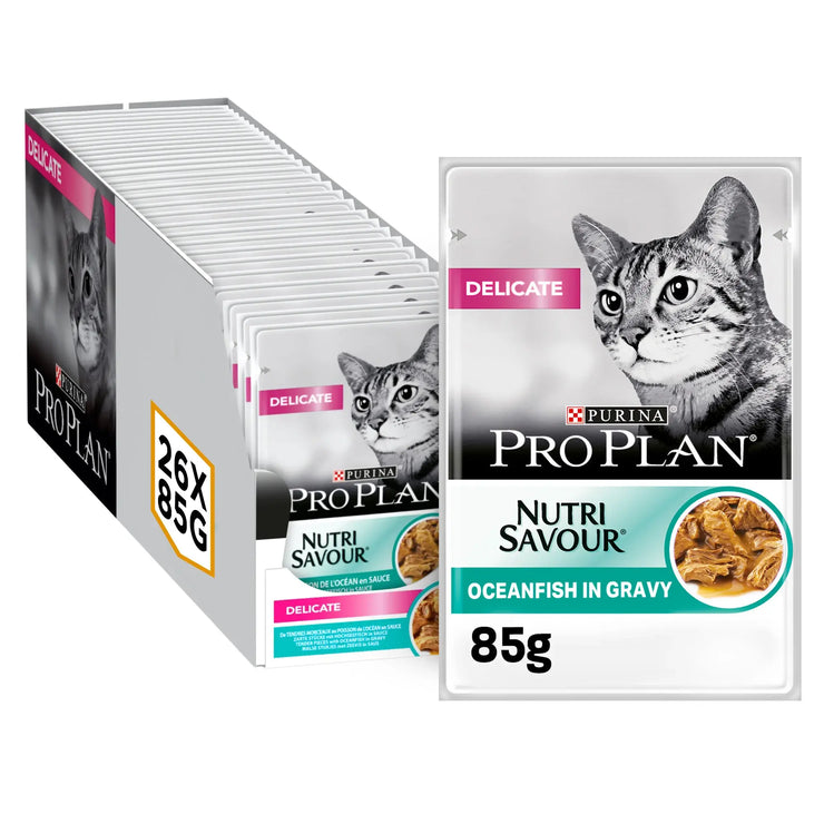 Pro Plan Delicate Wet Cat Food Grilled in Gravy, 26 X 85G