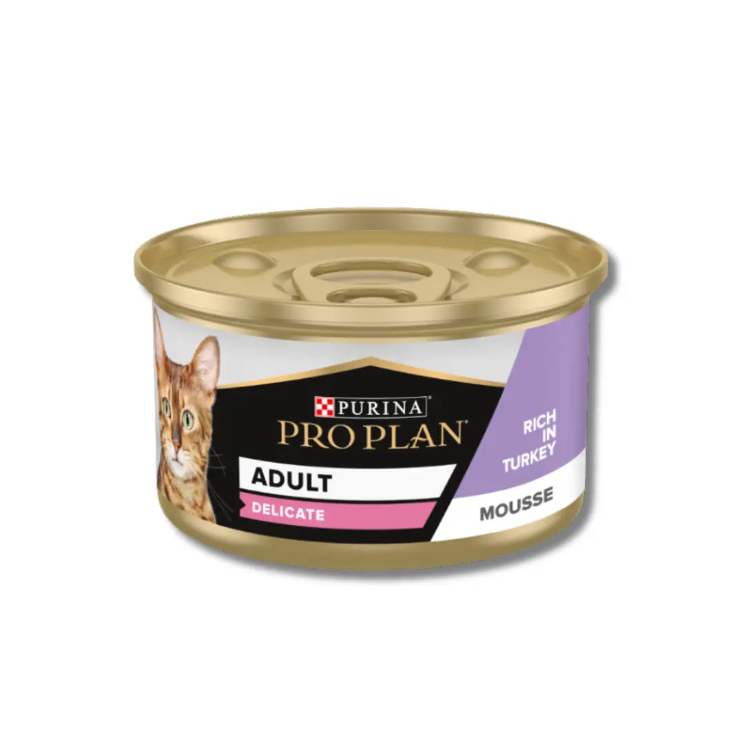 Pro Plan Adult Delicate Digestion Wet Cat Food Mousse Turkey 24 X 85G Purina Pro Plan