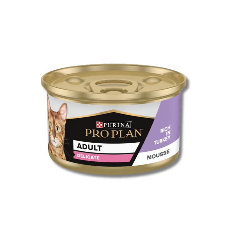 Pro Plan Adult Delicate Digestion Wet Cat Food Mousse Turkey 24 X 85G