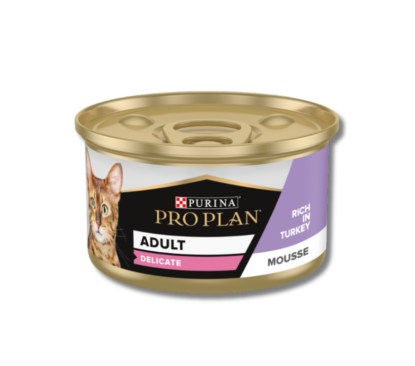 Pro Plan Adult Delicate Digestion Wet Cat Food Mousse Turkey 24 X 85G