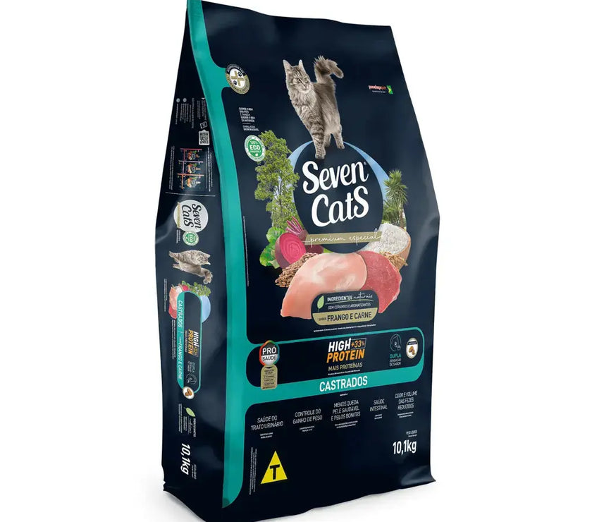 Seven Cats High Protein Sterilized Cat Food Chicken and Beef 10.1kg Seven Cats