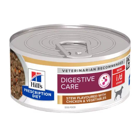 Hill's Prescription Diet i/d Stress Mini Stew for Dogs flavoured with Chicken & Vegetables 156g Hills