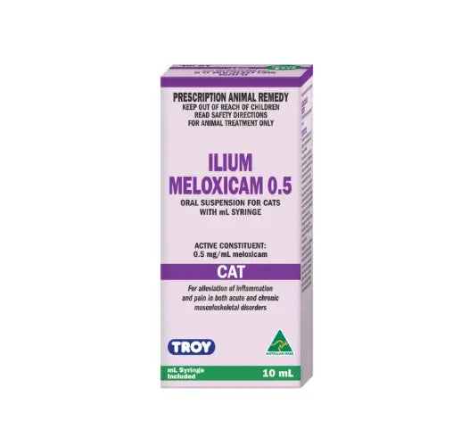 Ilium Meloxicam Suspension 0.5 for Cats 10ml Troy Laboratory