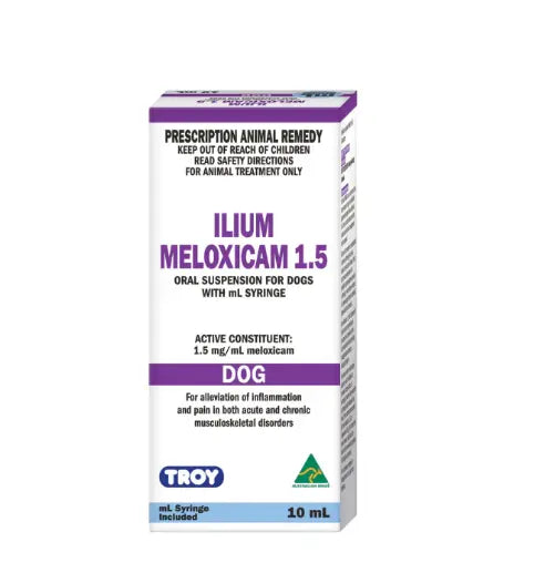 Ilium Meloxicam Suspension 1.5 for Dogs 10ml Troy Laboratory