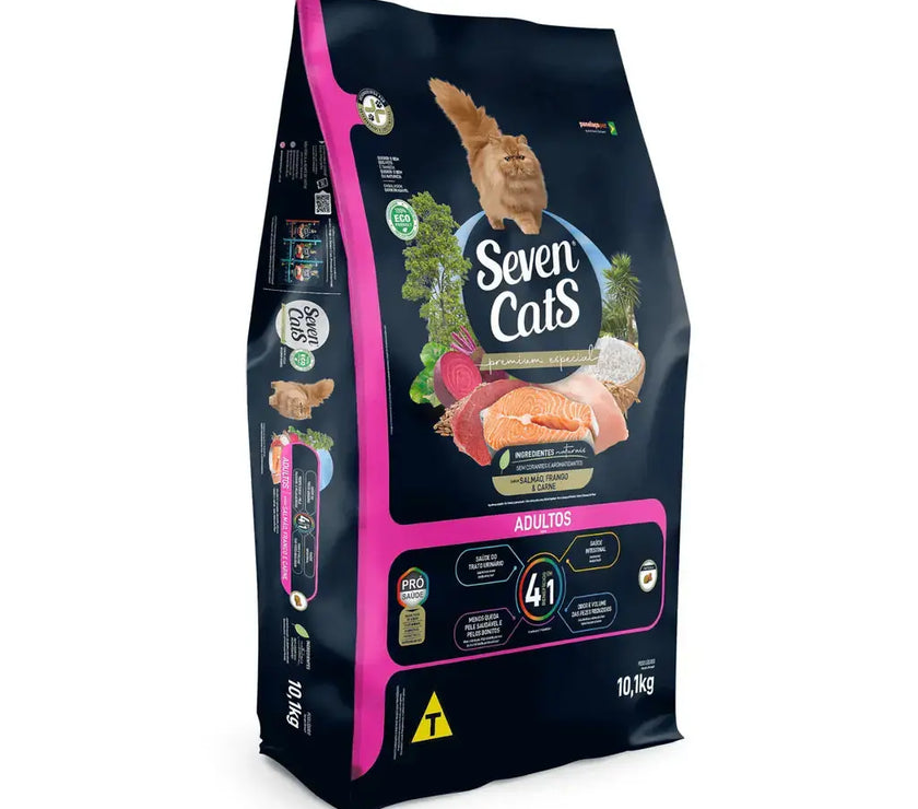 Seven Cats for Adult 4in1 Meat,Salmon & Chicken 10.1kg Seven Cats