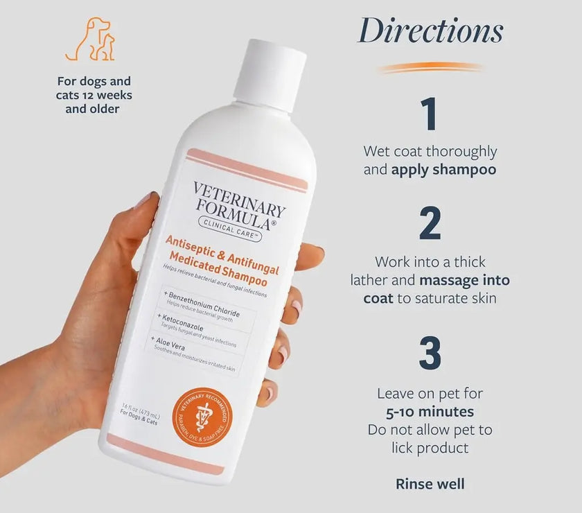 Synergy Labs VFCC Antiseptic & Antifungal Medicated Shampoo For Dogs & Cats 473ml Synergy Labs