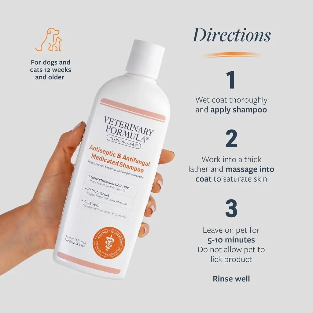 Synergy Labs VFCC Antiseptic & Antifungal Medicated Shampoo For Dogs & Cats 473ml Synergy Labs