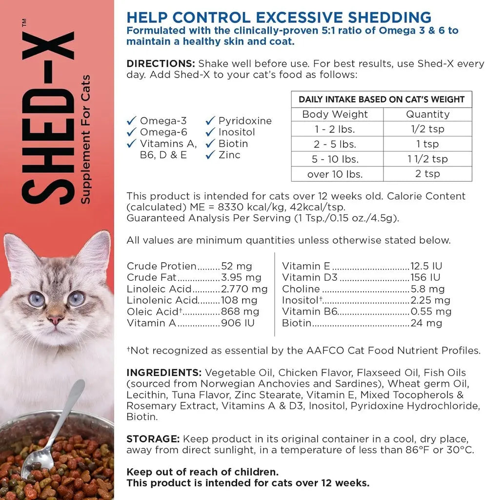 Synergy Labs Shed-X Supplement for Cats 8 oz Synergy Labs