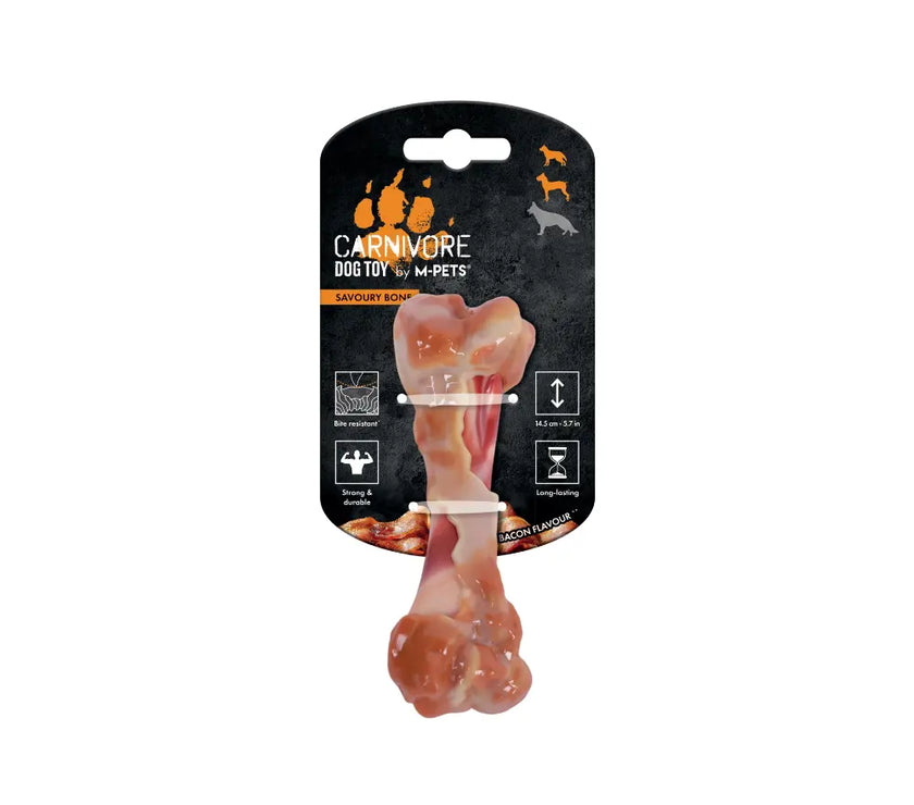 M-PETS Carnivore Savoury Bone Bacon Flavour Dog Toy M-PETS