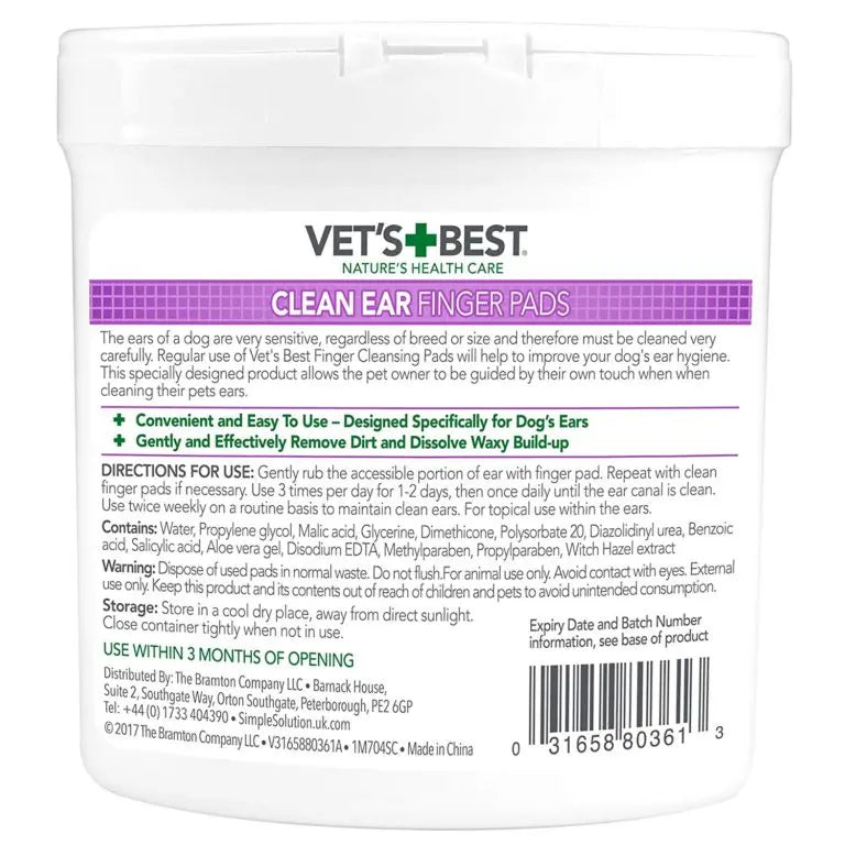 Vet’s Best Clean Ear Finger Pads 50 Pads VET'S BEST