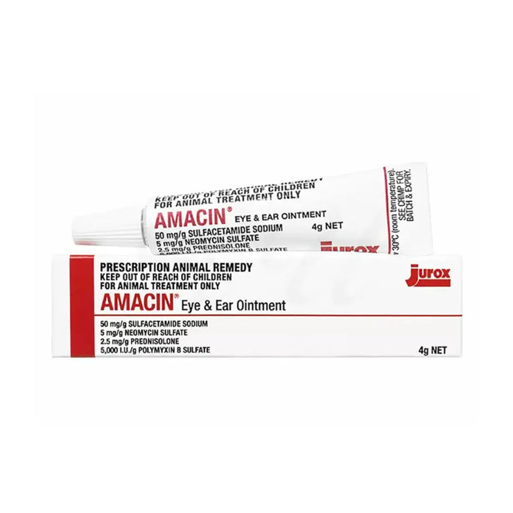Jurox Amacin Antibiotics Eye and Ear Ointment for Dogs & Cats 4g Jurox