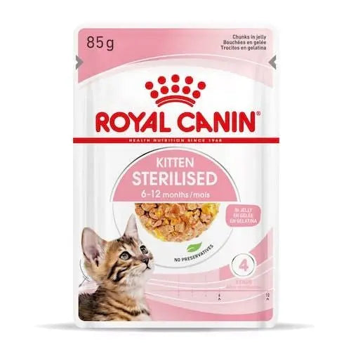 Royal Canin Feline Health Nutrition Kitten Sterilised Wet Food 12x85g