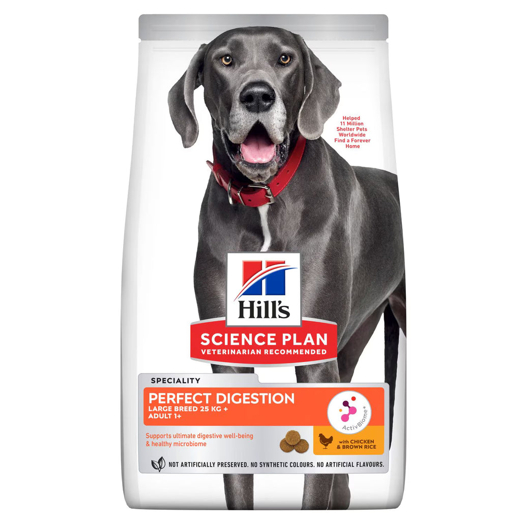 Hill’s Science Plan Perfect Digestion Large Breed Adult 1+ Dog Food with Chicken and Brown Rice 14kg Hills