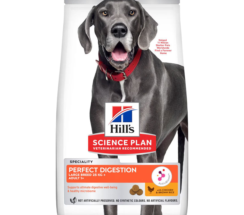 Hill’s Science Plan Perfect Digestion Large Breed Adult 1+ Dog Food with Chicken and Brown Rice 14kg Hills