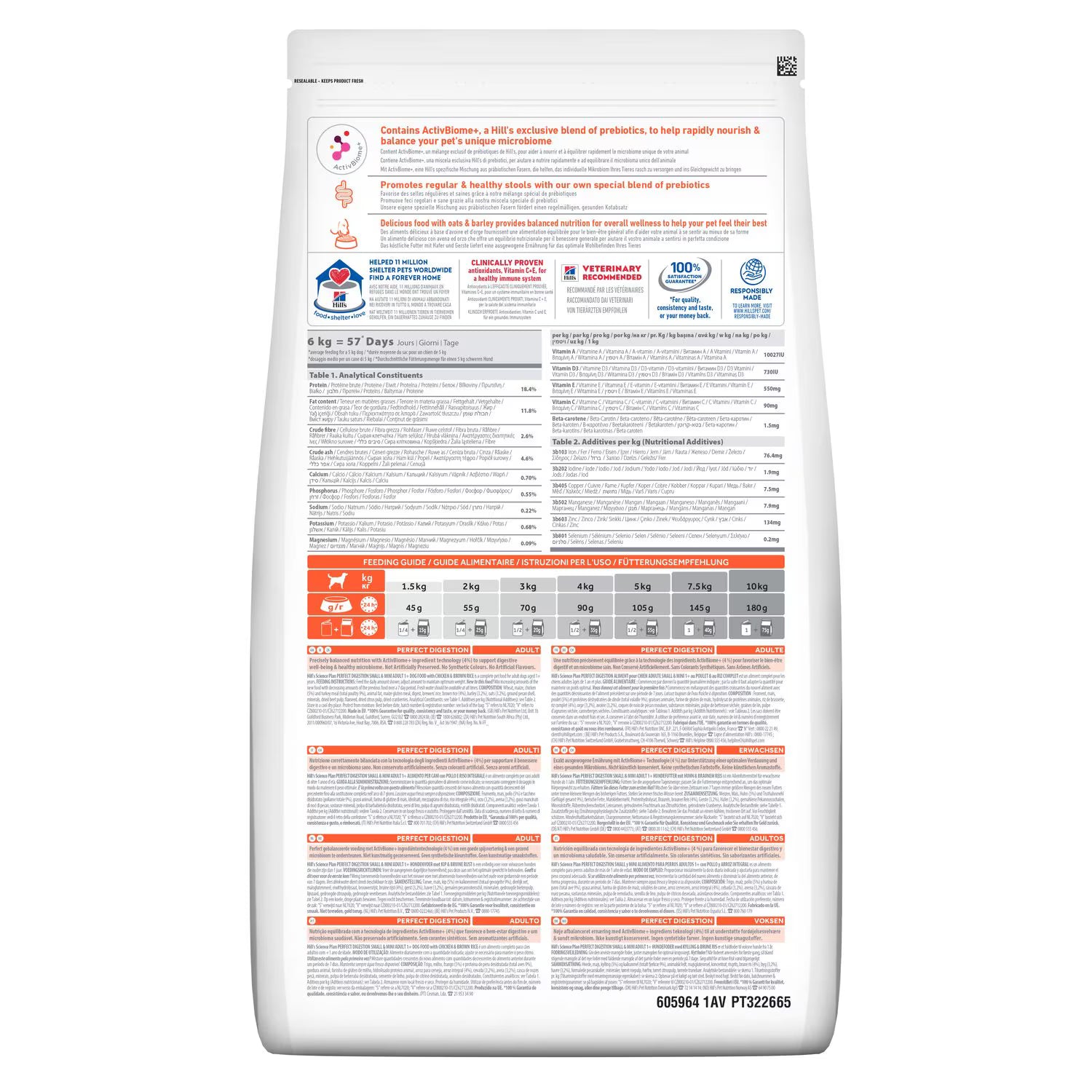 Hill's Science Plan Perfect Digestion Adult 1+ Small and Mini Dog Food with Chicken & Brown Rice Hills