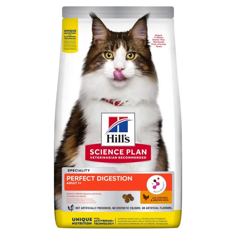 Hill's Science Plan Perfect Digestion Adult 1+ Cat Food with Chicken & Brown Rice Hills