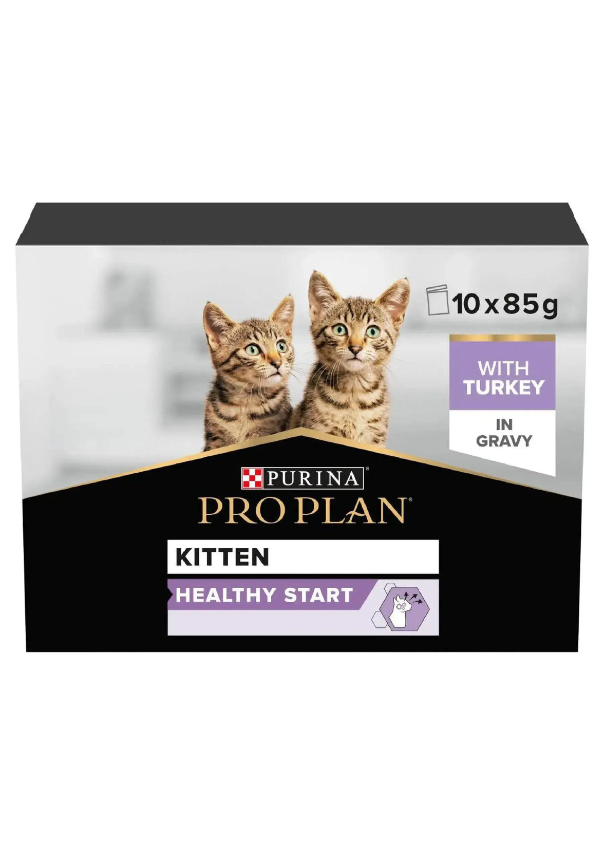 Purina Pro Plan Kitten Wet Cat Food Turkey in Gravy Multipack 85g Purina Pro Plan